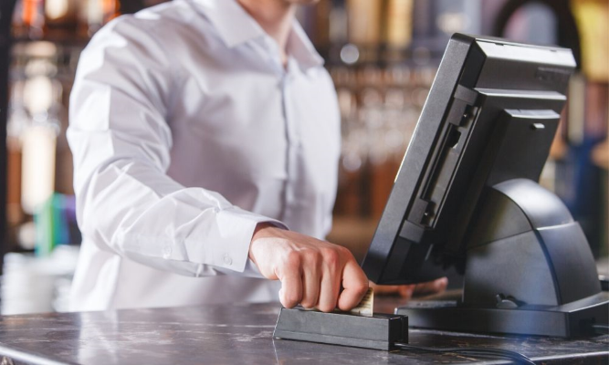 Business using a modern POS system for sales