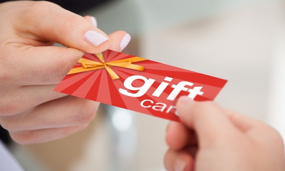 Business selling gift card to a customer